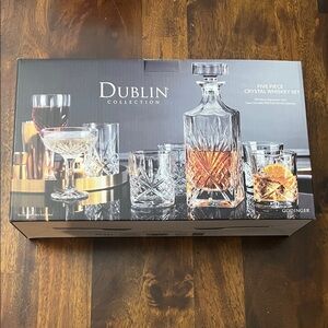 Godinger Dublin Collection Crystal Whiskey Set - Clear New never opened